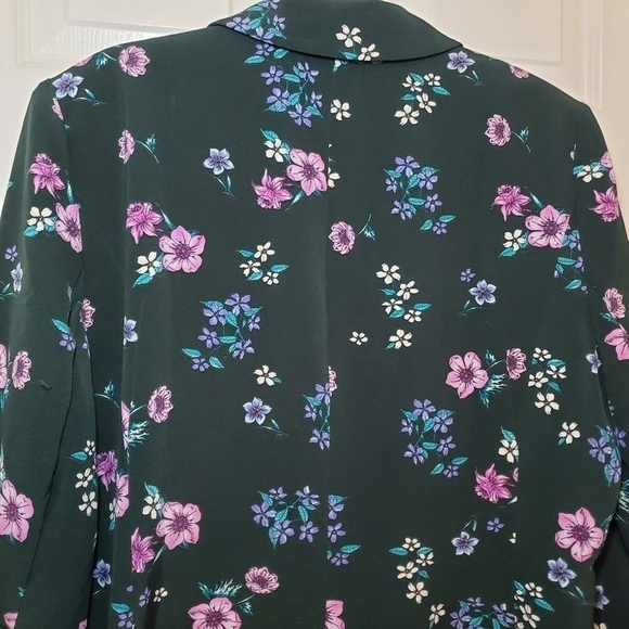 Lane Bryant The Bryant Blazer Green Pink Flare Sleeve Floral Blazer 22 - Picture 7 of 8